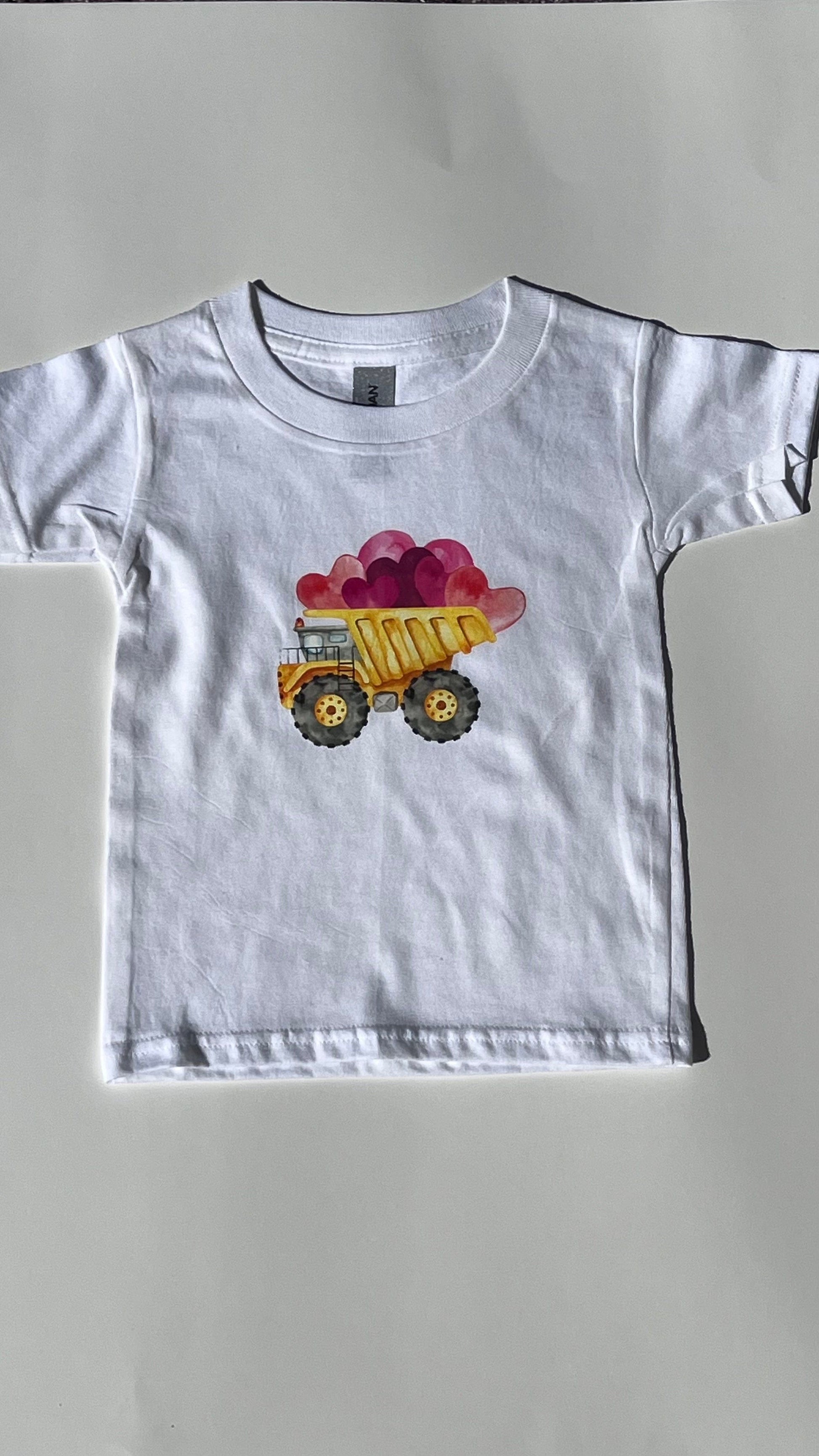 Judy T shirts Dump truck w/hearts T-shirt