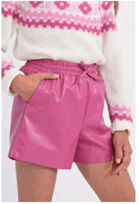 Klien Group Molly Bracken Pink Pleather Shorts