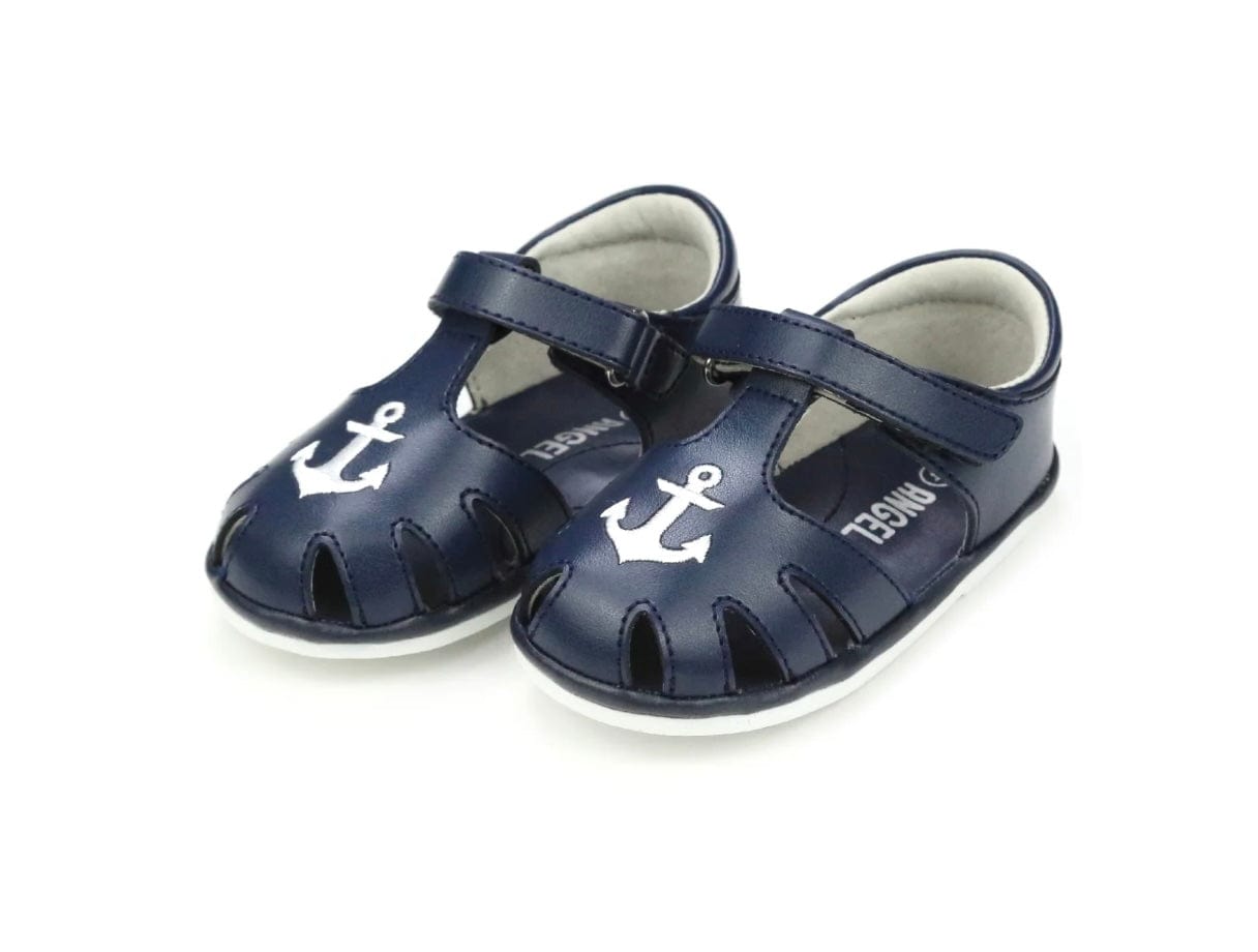 L'Amour Sawyer Nautical Caged Leather Sandal (Baby)