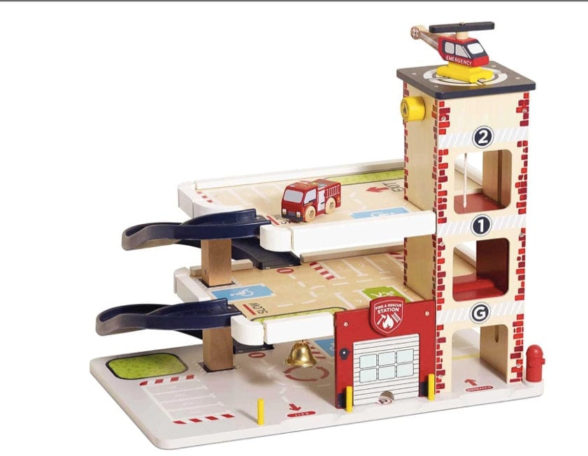 Le Toy Van Fire & Rescue Wooden Garage