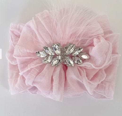 Lemonaide Stand Perfect Pink w/ Rhinestones Rockin Royalty Ruffled Headband