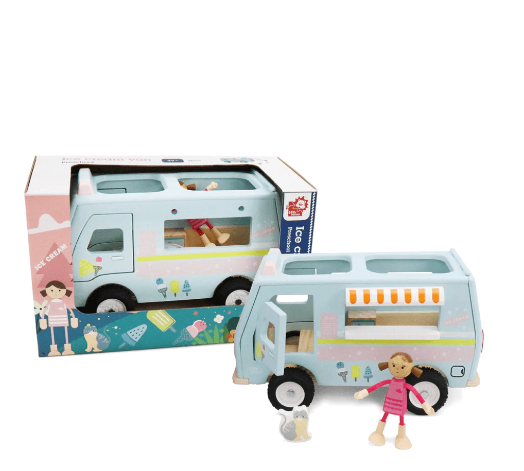 Leo and Friends Default Wooden Ice Cream Van, 3-Piece Set