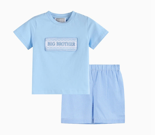 LIL CACTUS WHOLESALE Big Brother Smocked Shirt And Shorts Set
