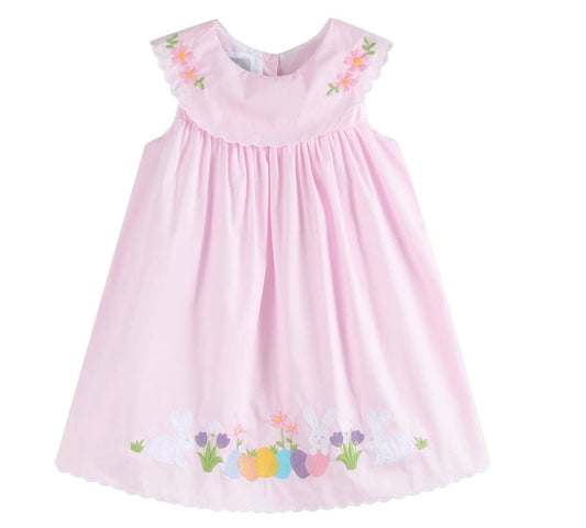 LIL CACTUS WHOLESALE Pink Easter Applique Dress