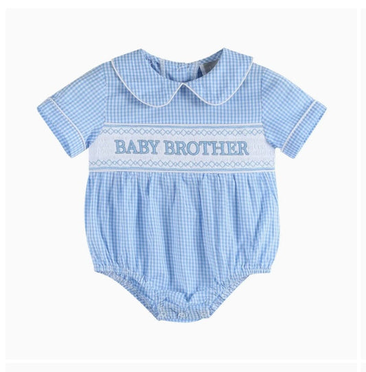 LIL CACTUS WHOLESALE Baby Brother Smocked Collared bubble