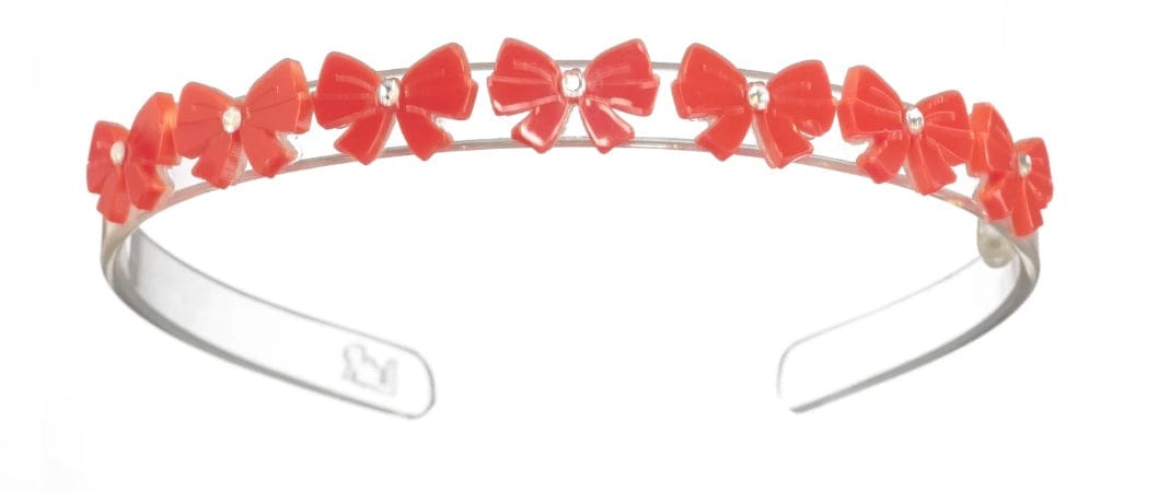 Lilies and Roses Bows Mini Red Headband