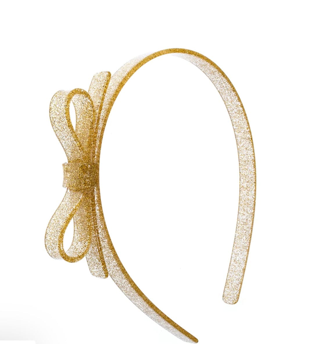 Lilies and Roses Gold Thin Bow Glitter headband