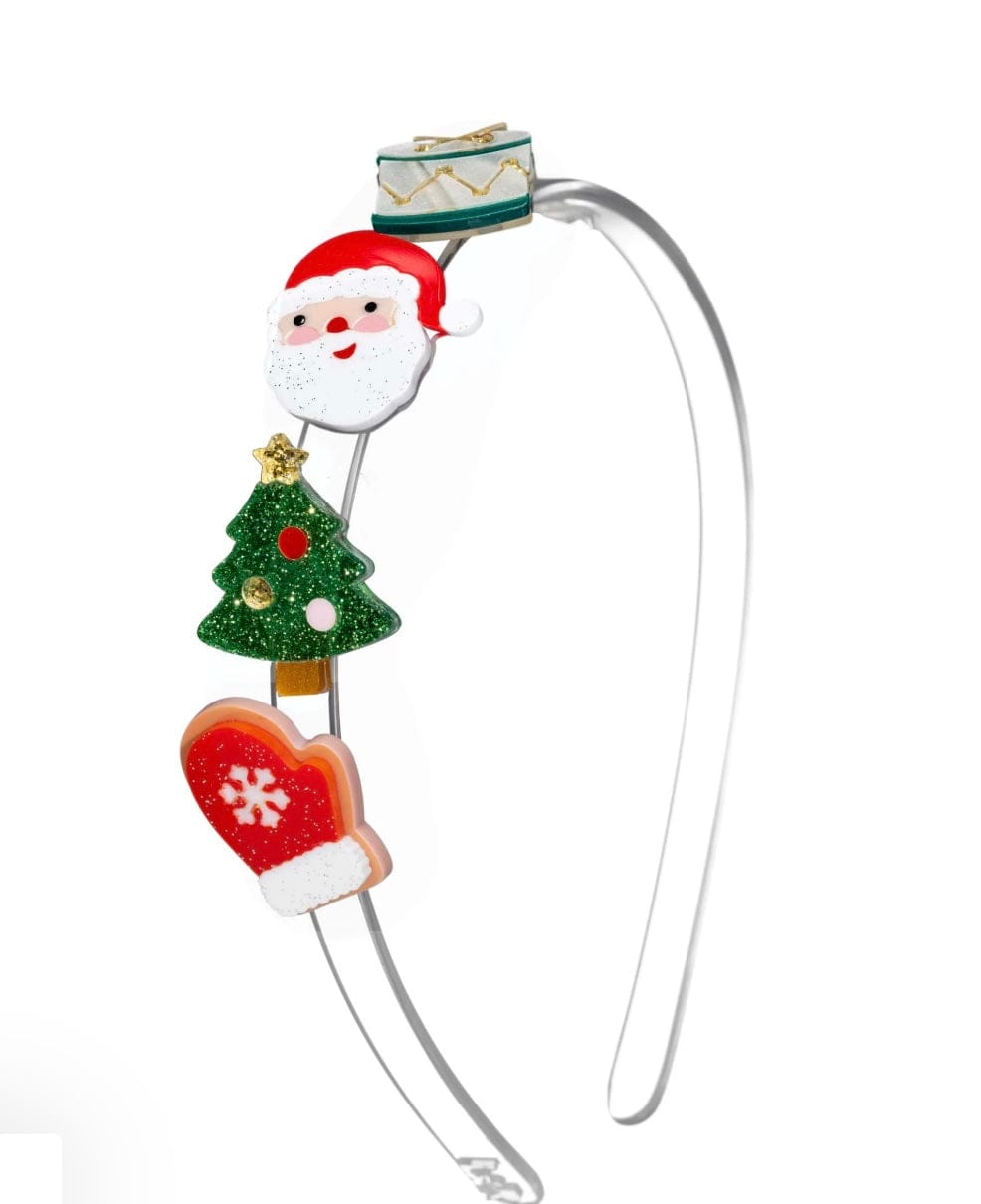 Lilies and Roses Santa Tree Drum Headband