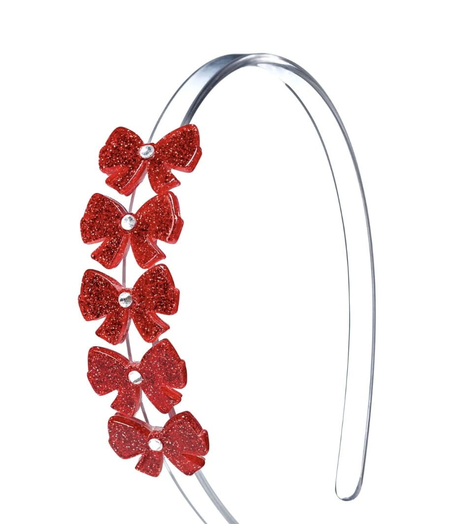 LILIES &ROSE Lilies &rose Girls Accessories-headwear Bows Glitter Red Headband