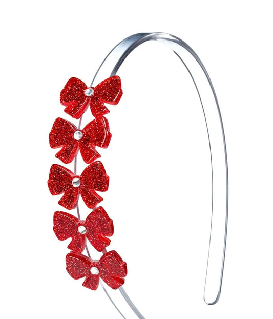 LILIES &ROSE Lilies &rose Girls Accessories-headwear Bows Glitter Red Headband
