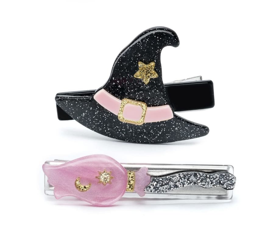 LILIES &ROSE Lilies &rose Girls Accessories-headwear Witch Accessories Hat And Broom Hair Clips