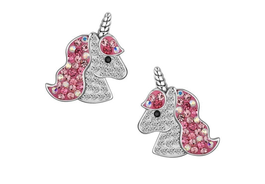 Lily & Nily Crystal Unicorn Stud Earrings