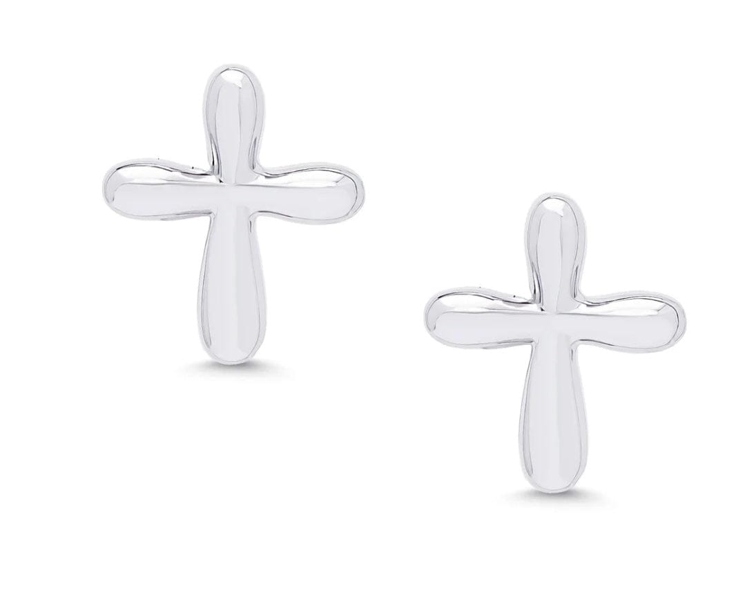 LILY NILY Lily Nily  Cross Stud Earrings In Sterling Silver