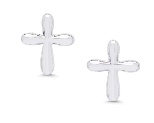 LILY NILY Lily Nily  Cross Stud Earrings In Sterling Silver