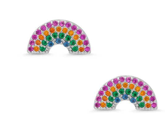 Lily & Nily Rainbow CZ Stud Earrings