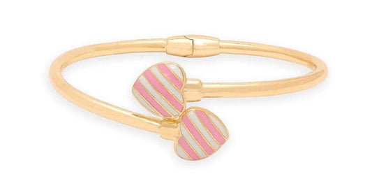 LILY NILY Striped Heart Bypass Bangle