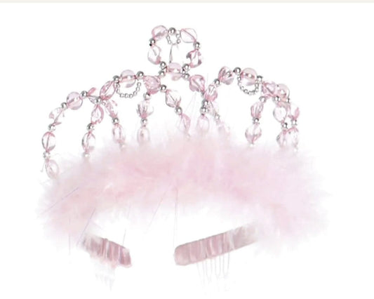 Little Beach Babes Boutique  Tiara Princess Pink and Silver
