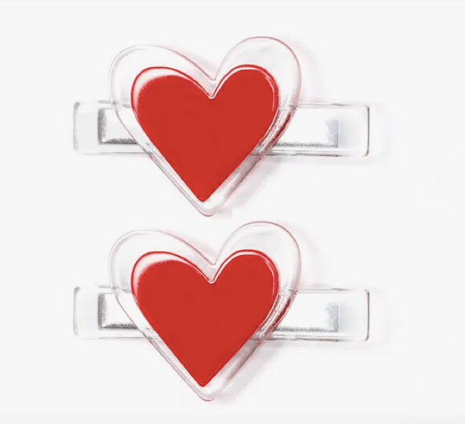 Little Beach Babes Boutique  Default VAL-Agatha Heart Red Alligator Clips