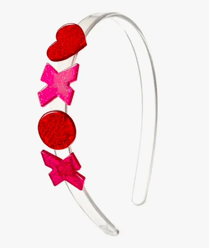 Little Beach Babes Boutique  Default VAL-XOXO Pink/Red Glitter Headband