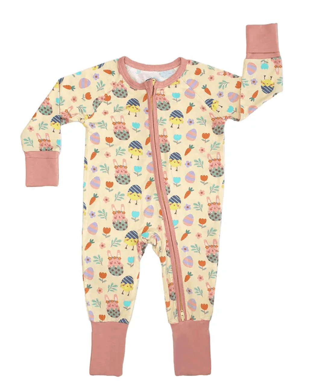 Little Beach Babes Boutique  Egg Hunt Easter Bamboo Convertible Baby Pajamas