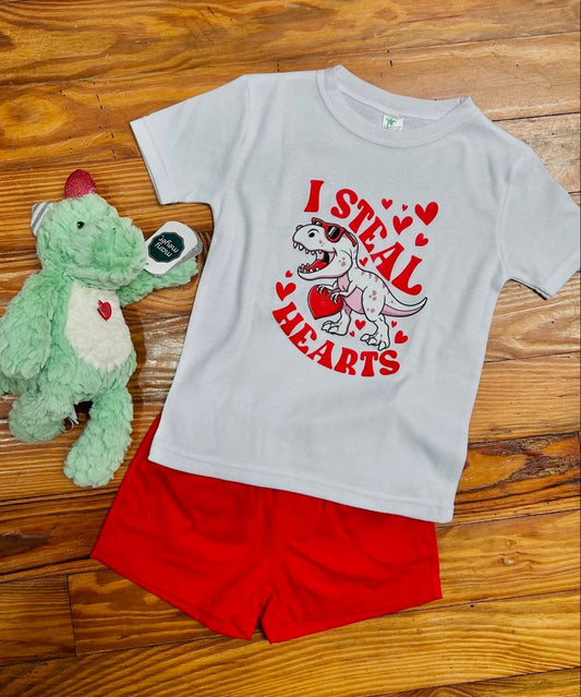 Little Beach Babes Boutique  I steal hearts printed Tee