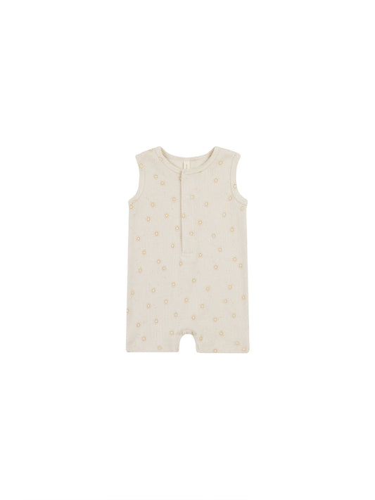 Little Beach Babes Boutique  Ribbed Henley romper suns