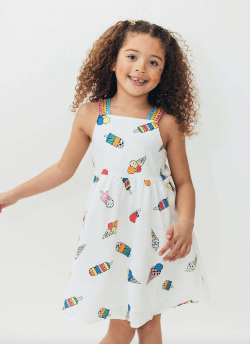 Little Beach Babes Boutique  Lola and Boys Ice Cream Cones Gems Dress