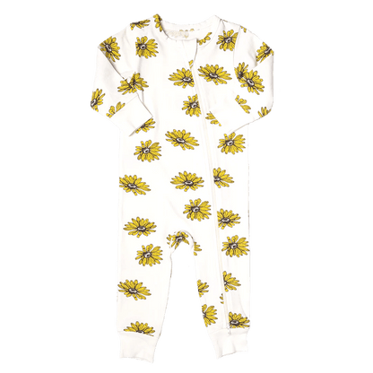 Little Beach Babes Boutique  Pink chicken-Baby Organic Romper - Floating Daisy