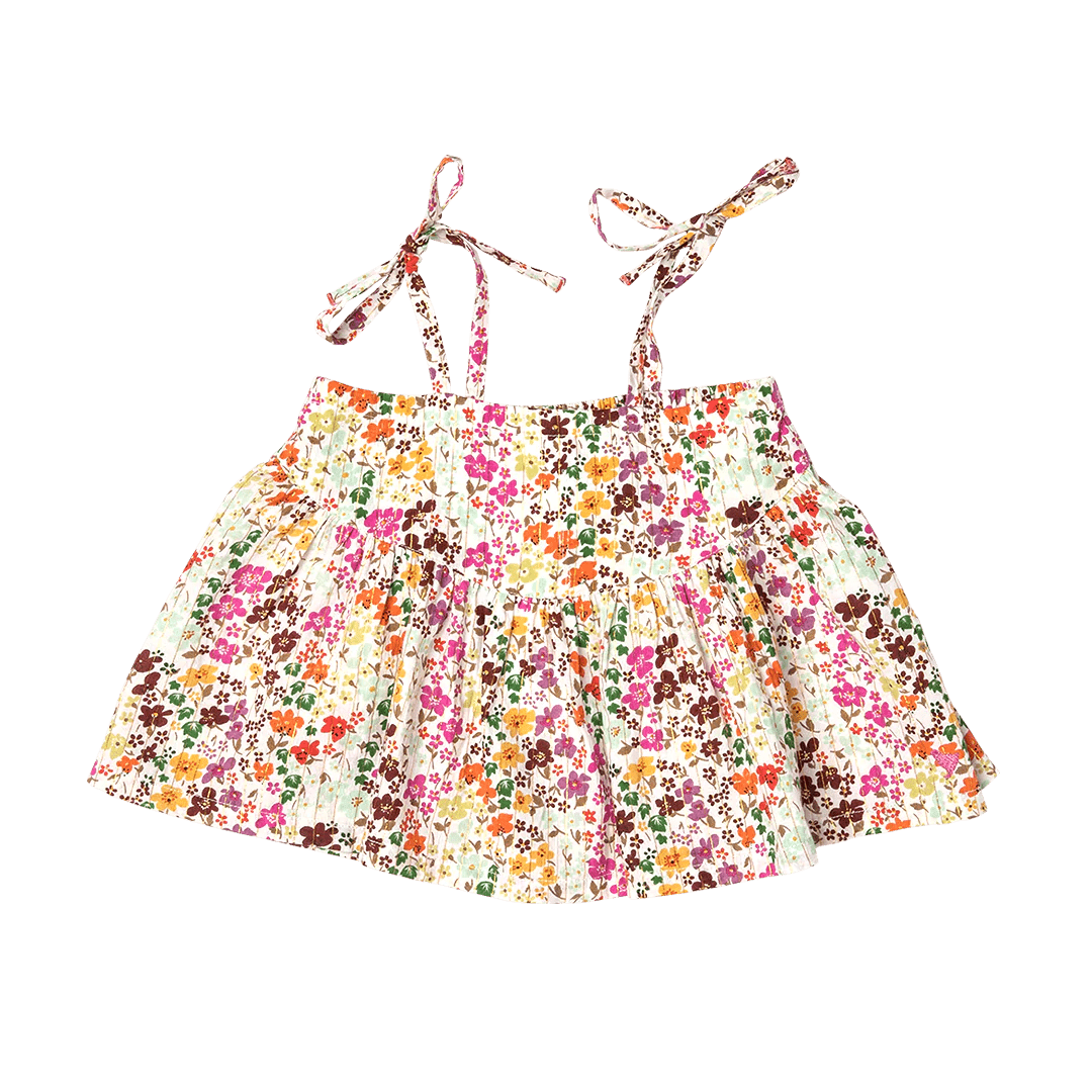 Little Beach Babes Boutique  Pink Chicken-Girls Stella Top - Multi Ditsy Floral