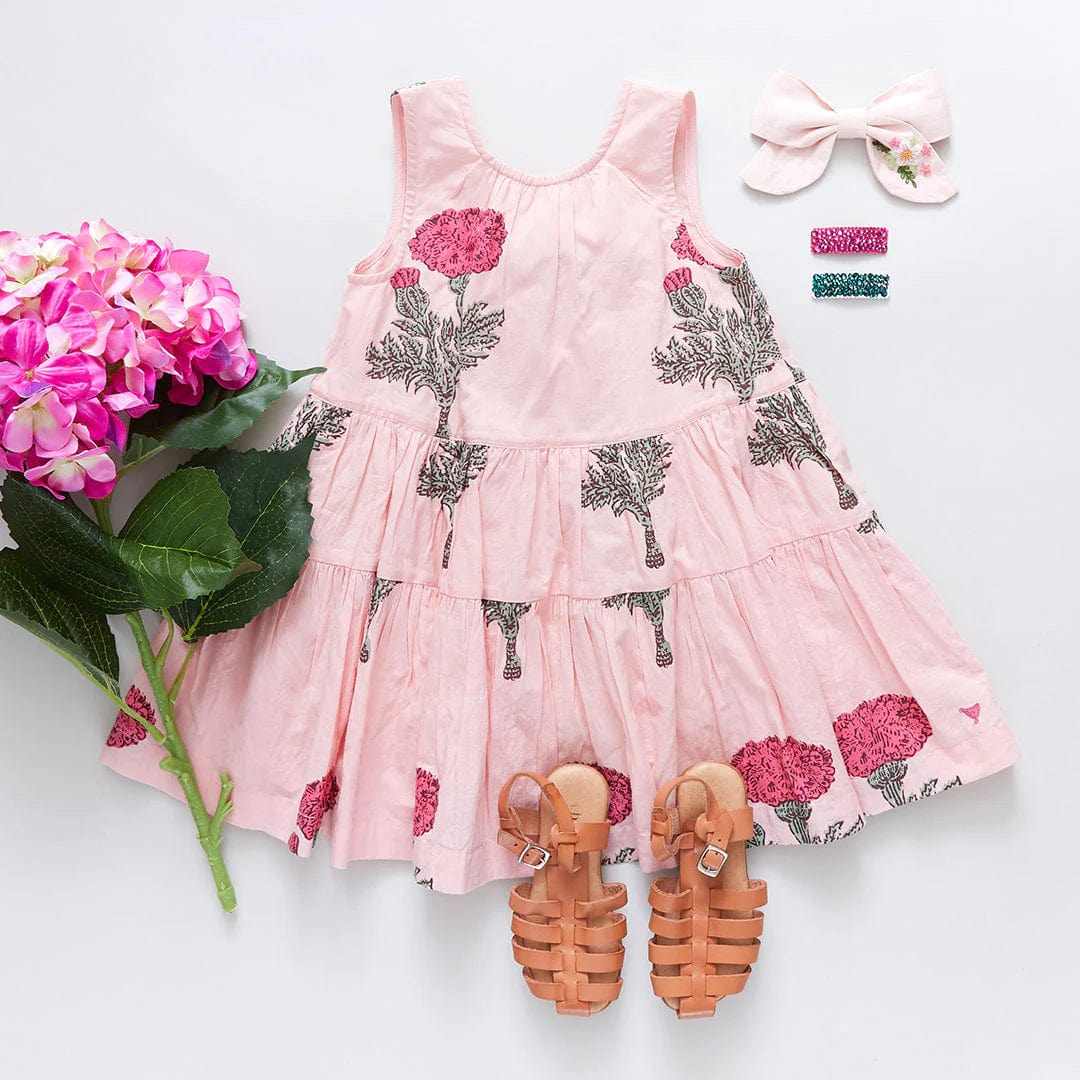Little Beach Babes Boutique  Pink chicken-SS23-Girls Eloise Dress