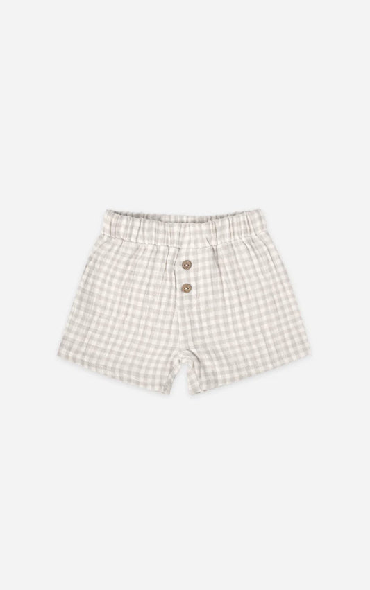 Little Beach Babes Boutique  Quincy Mae-SS23-woven short | silver gingham