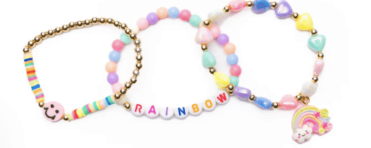Little Beach Babes Boutique  Rainbow smile bracelet 3 piece set