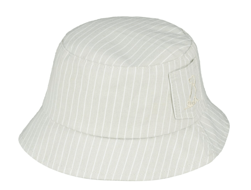 Little Beach Babes Boutique  tan/white strip / 0-6M Me & Henry Fisherman Bucket hat