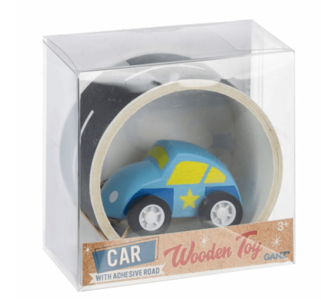 Little Beach Babes Boutique  Blue Police Wooden Cars w/ Adhesive Roads