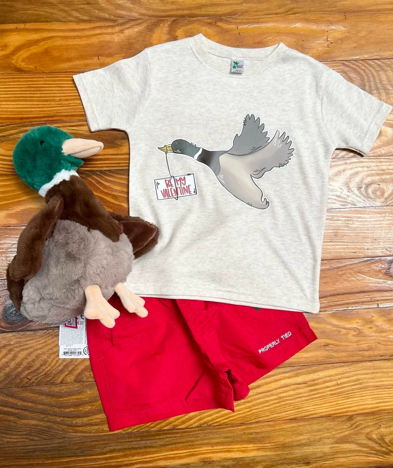 Little Beach Babes Boutique  Valentine’s Duck printed T-Shirt