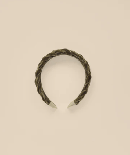 Little Beach Babes Boutique  VELVET BRAIDED HEADBAND || OLIVE