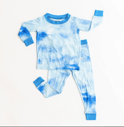Little Sleepies Blue watercolor Two pieces Bamboo PJ's