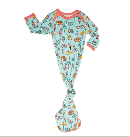 Little Sleepies Infant Pool Party Bamboo Viscose Infant Knotted Gown