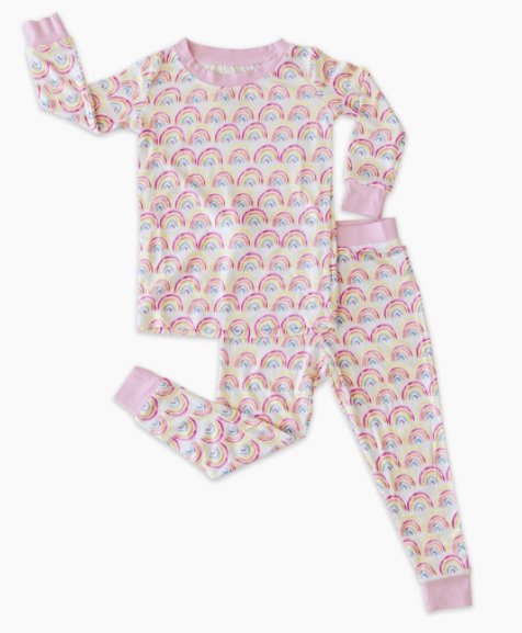 Little Sleepies Pastel Rainbows 2 piece Bamboo Viscose PJ's