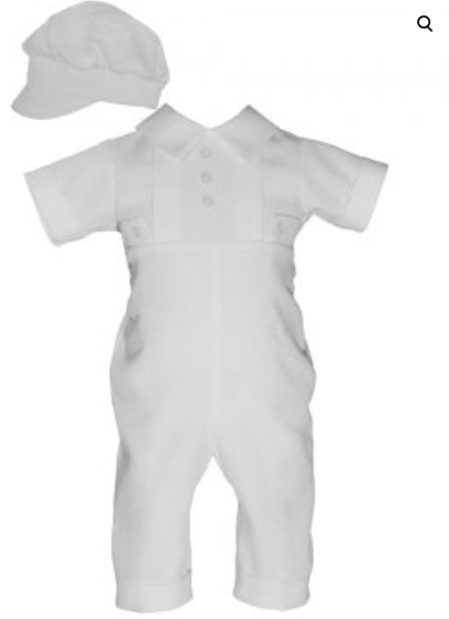 Little Things Mean a Lot Default Boys Waffle Pique Christening Baptism Coverall Hat
