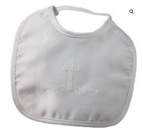 Little Things Mean a Lot Default Matte Satin Bib with Screened Cross small