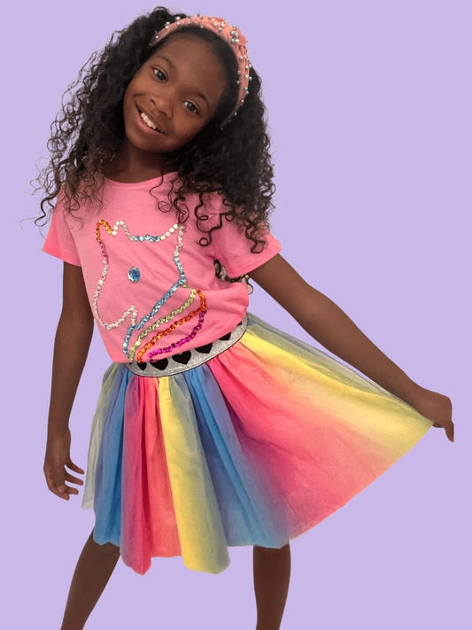 Lola and The Boys Hearts Rainbow Tutu Skirt