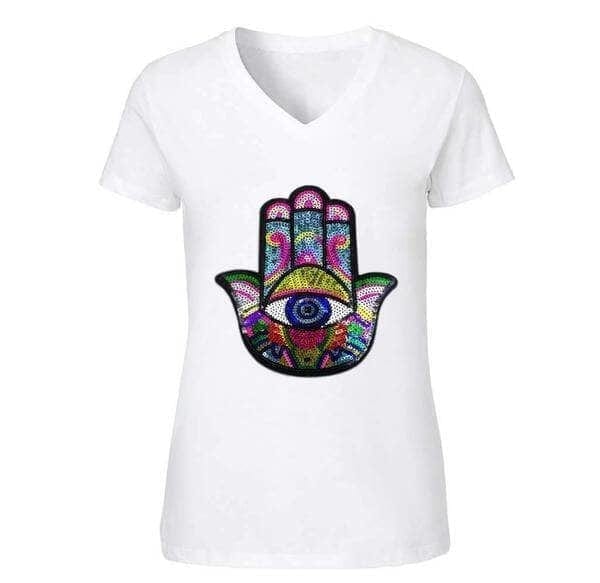 Lola and The Boys Lola & the Boys-Sequin Hamsa T-Shirt