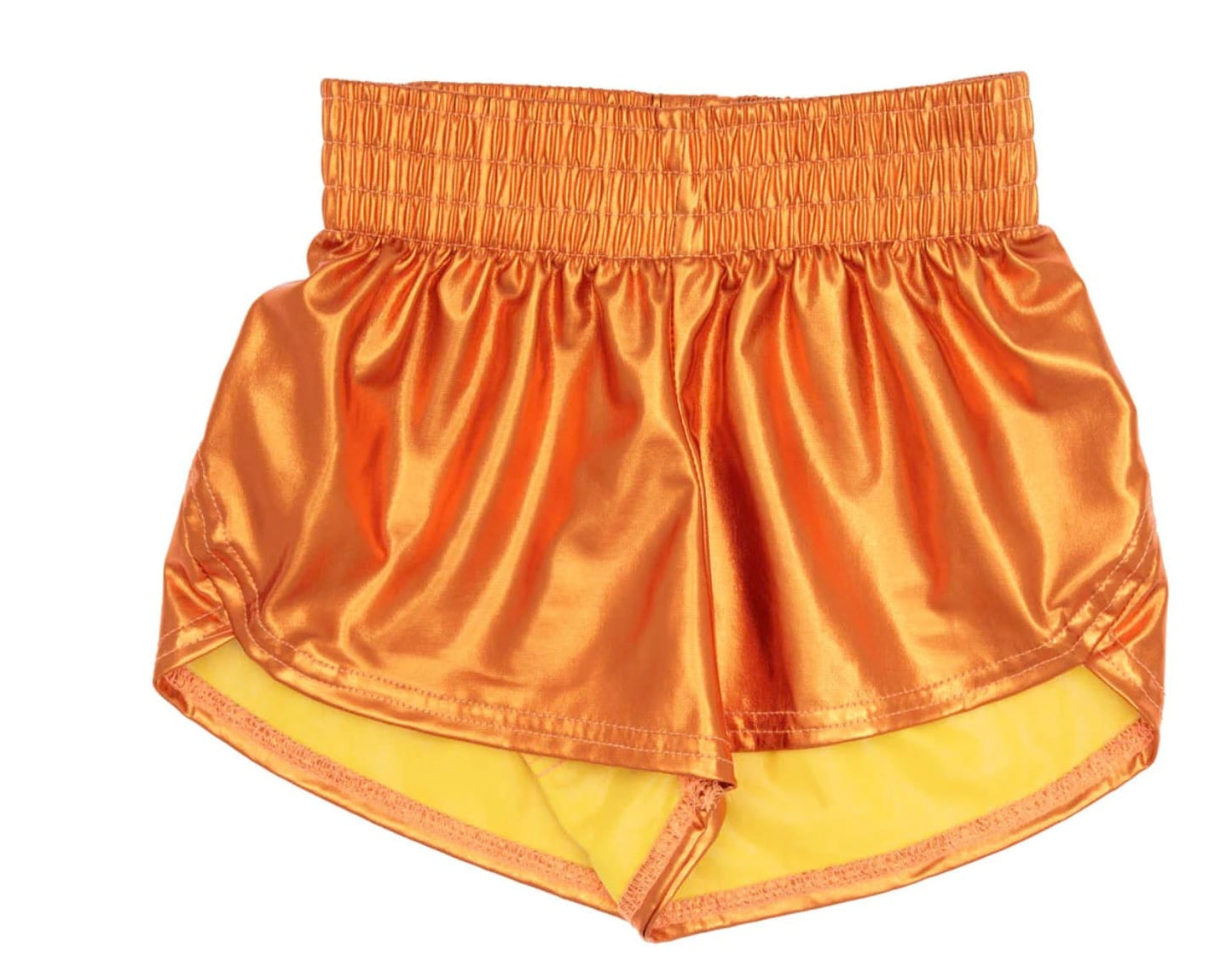 LULU BEBE Lulu Bebe Metallic Orange Shorts