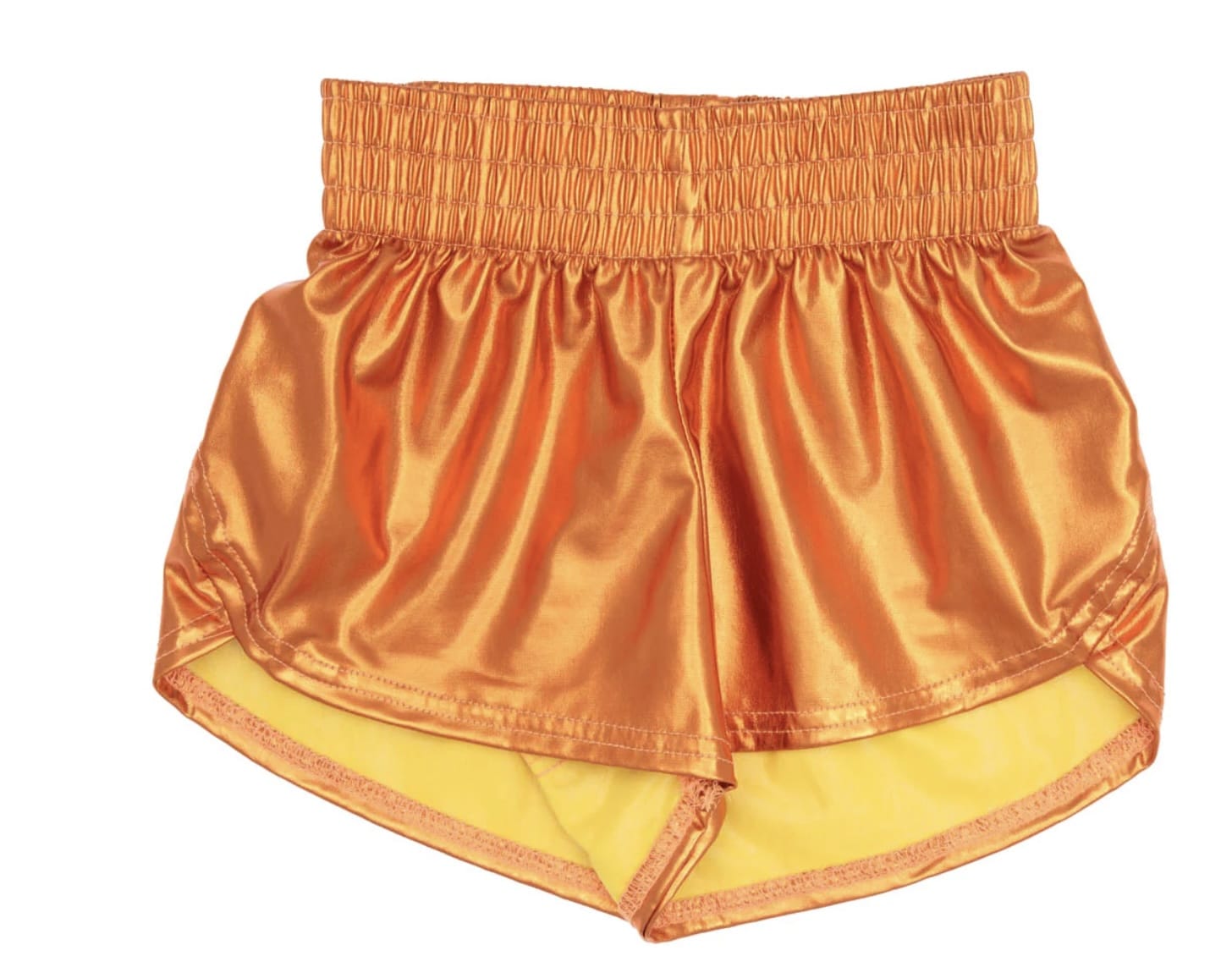 LULU BEBE Lulu Bebe Metallic Orange Shorts