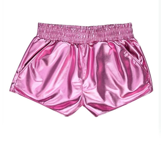 LULU BEBE Lulu Bebe Pink Metallic Shorts