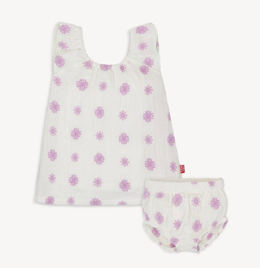 Magnetic Me Ruffle sleeve dress + diaper cover
