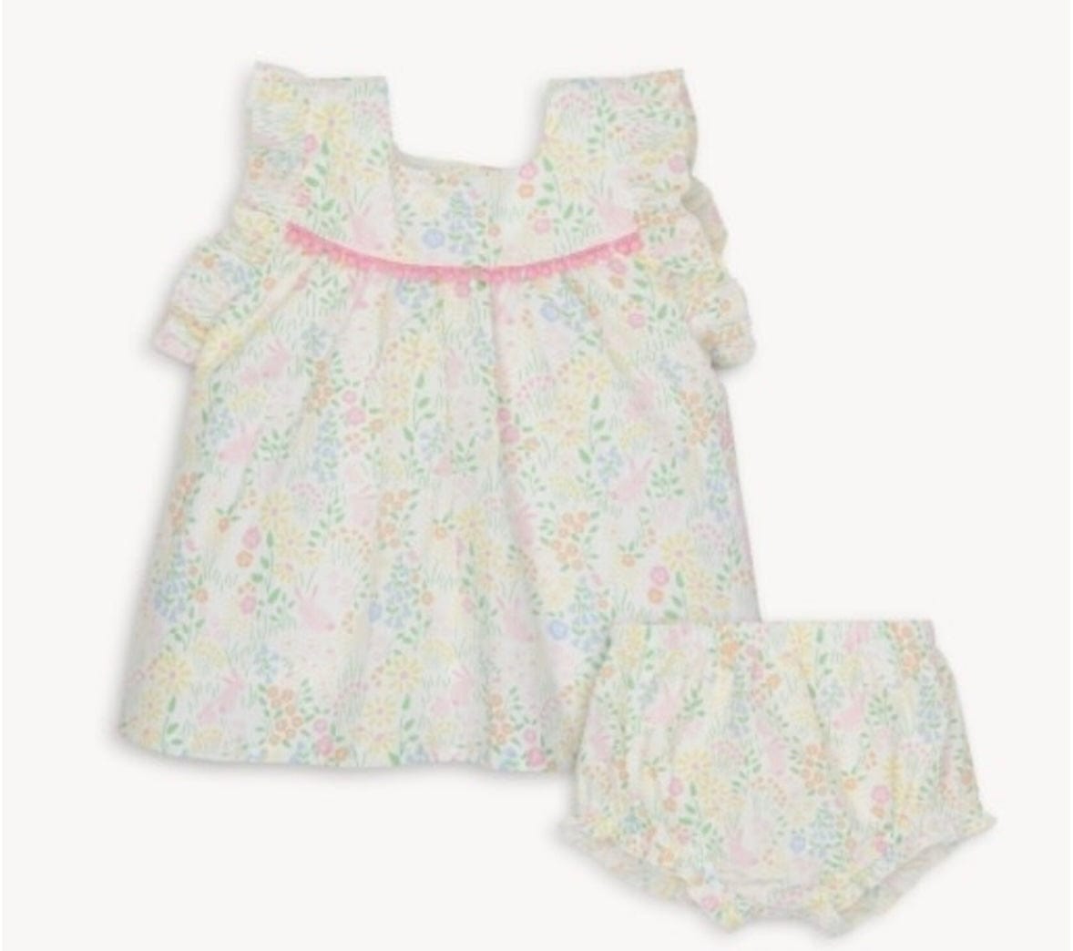 Magnetic Me Hoppy Garden Cotton Dress + Diaper Cover Set