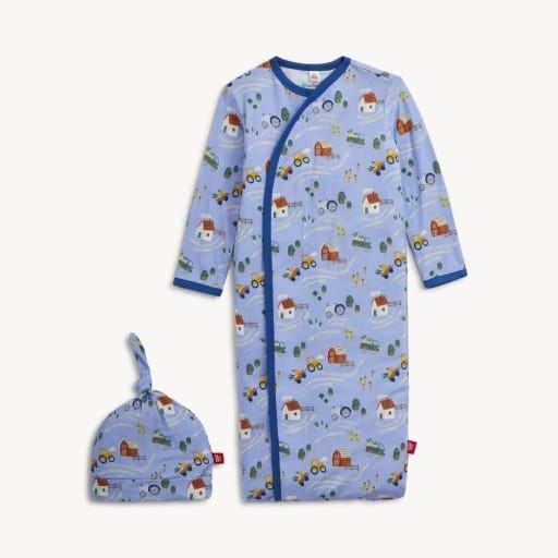 MAGNETIC ME Magnetic  Me Boys Infant Boys-footies/converters Farm To Cradle Modal Gown + Hat Set