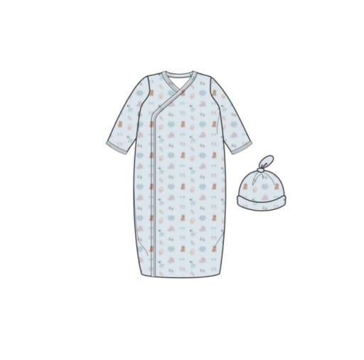 MAGNETIC ME Magnetic  Me Boys Infant Boys-footies/converters Nursery Nostalgia Blue Modal Gown + Hat Set